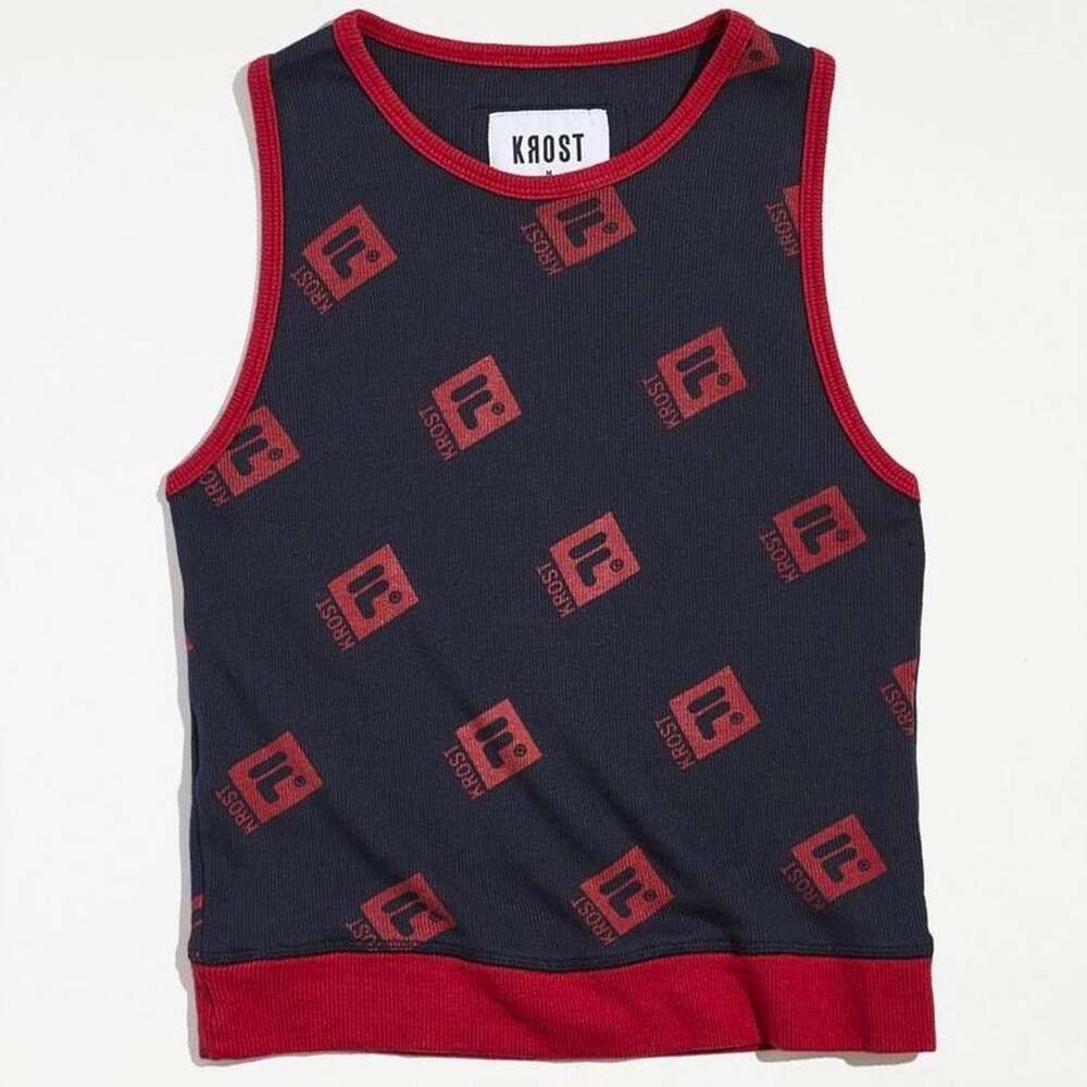 Krost x Fila All-Over Print Ribbed Knit Tank Top